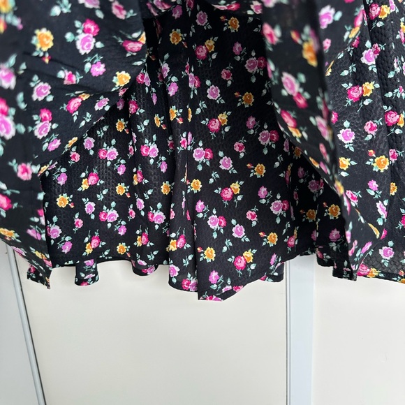 Unique Vintage Black Floral Skater Skort - Picture 4 of 9